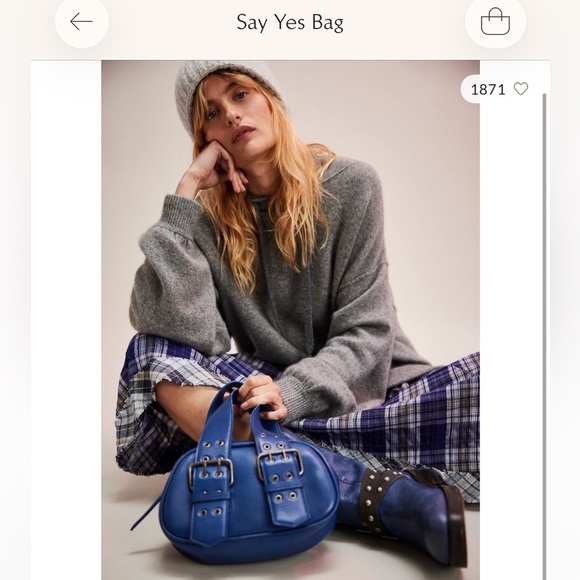 Free People Say Yes Leather Buckle Bag in Lavender NWT - Picture 9 of 11